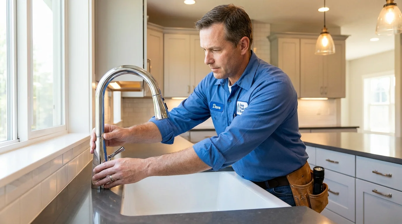 Kitchen faucet installation by Johns Plumbing LLC in Redkey